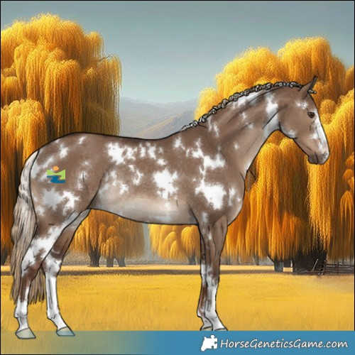 Horse Color:White Spotted Liver Red Dun Rabicano 