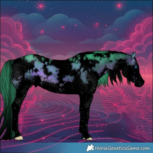 Horse Color:Void Watercolor White Spotted Brown Splash