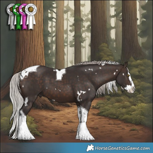 Horse Color:White Spotted Silver Brown Splash Tobiano 