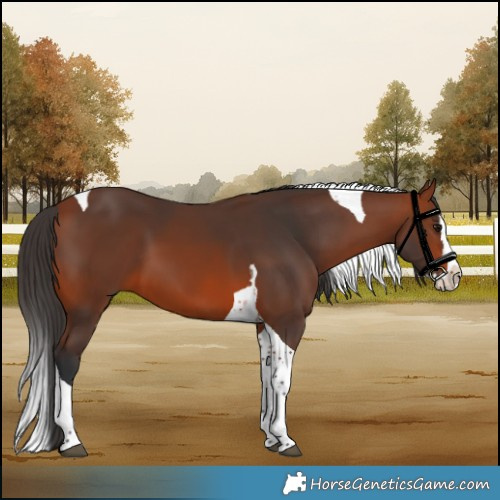 Horse Color:Bay Splash Tobiano