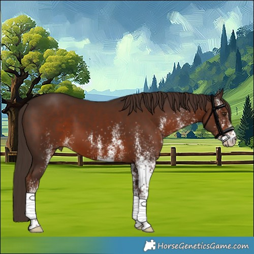 Horse Color:White Spotted Liver Chestnut 