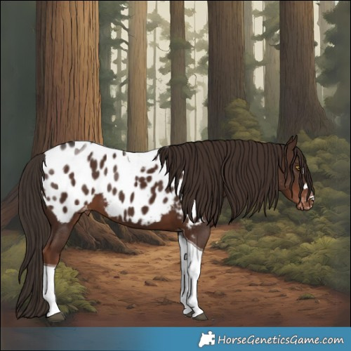 Horse Color:Liver Chestnut Tobiano Near Leopard 