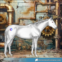 Horse Color:Gray Chestnut Chinchilla Ice Sabino Tobiano