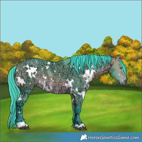 Horse Color:Watercolor White Spotted Buckskin Ice Dun 