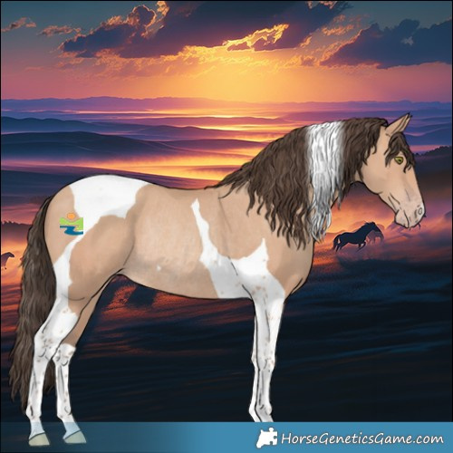 Horse Color:Amber Champagne Tobiano Rabicano 