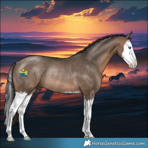 Horse Color:Brown Dun Splash Rabicano 