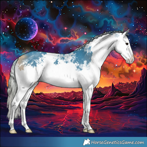 Horse Color:Watercolor White Spotted Black Ice 