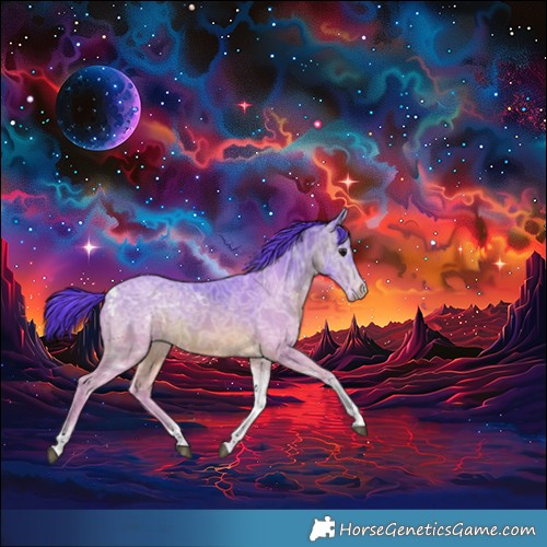 Horse Color:Watercolor Brown Ice Tobiano 