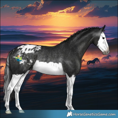 Horse Color:Gray Black Splash Appaloosa Rabicano