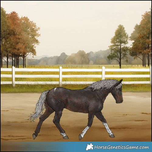 Horse Color:Silver Brown Tobiano 