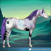 Horse Color:Watercolor Black Ice Tobiano 