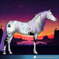 Horse Color:Watercolor Black Ice Tobiano 