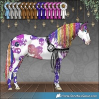 Horse Color:Painted Watercolor Silver Brown Splash Tobiano Rabicano 