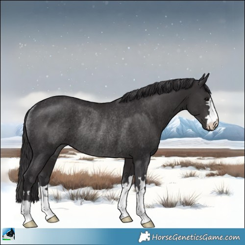 Horse Color:Smoky Black Mushroom Rabicano 