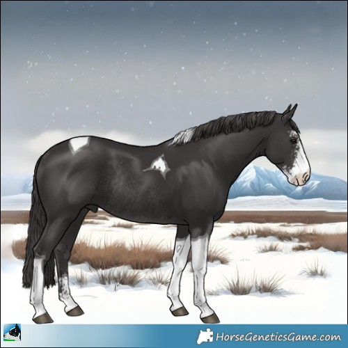 Horse Color:Smoky Black Sabino Tobiano Rabicano 