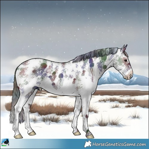 Horse Color:Nacre Black Sabino 
