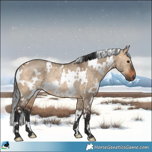 Horse Color:White Spotted Brown Dun Rabicano 