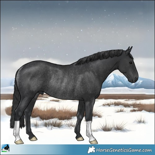 Horse Color:Black Rabicano 