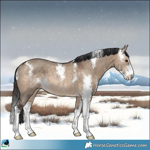 Horse Color:Brown Dun Sabino Rabicano 