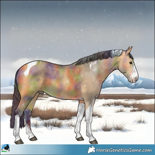 Horse Color:Nacre Buckskin Sabino Tobiano Rabicano 