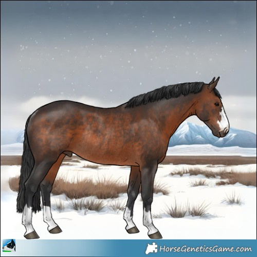 Horse Color:Brown Rabicano 