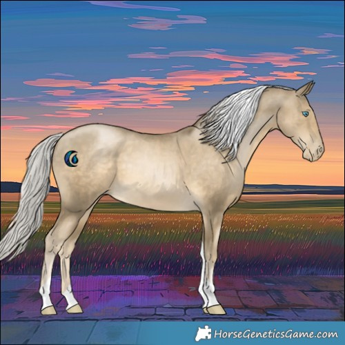 Horse Color:Silver Smoky Black Pearl Tobiano 