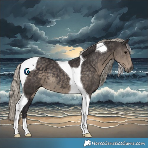 Horse Color:Silver Smoky Black Tobiano