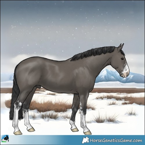 Horse Color:Grullo Sabino 
