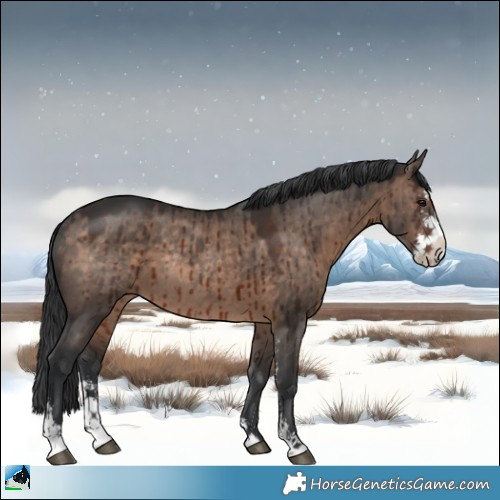 Horse Color:Brown Dun Mushroom Sabino Rabicano Brindle 