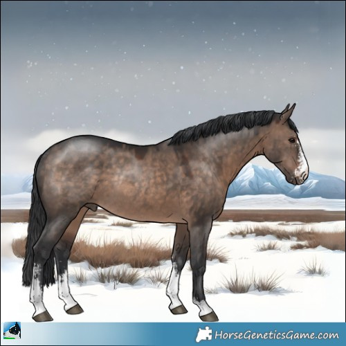 Horse Color:Brown Dun Mushroom Sabino Rabicano 