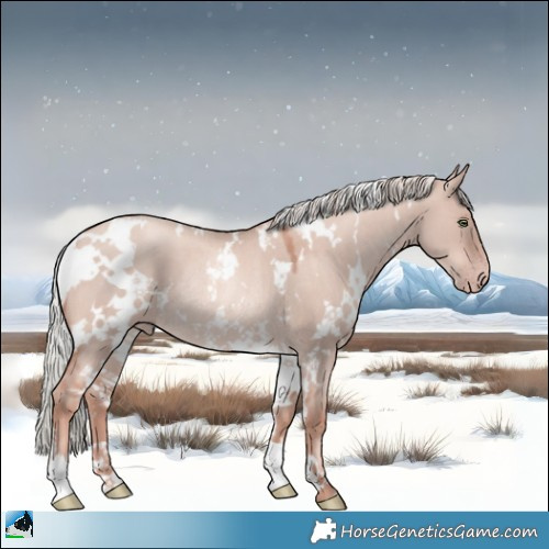 Horse Color:White Spotted Gold Champagne Dun Mushroom Rabicano 