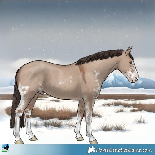 Horse Color:Classic Champagne Dun Sabino 