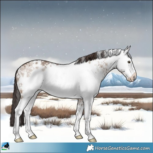 Horse Color:White Spotted Classic Champagne Dun Mushroom Rabicano Brindle 