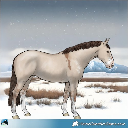 Horse Color:Classic Champagne Dun Sabino Rabicano 