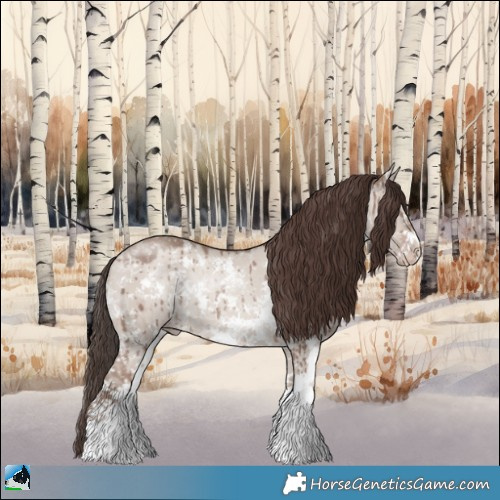 Horse Color:Classic Champagne Dun Mushroom Sabino Rabicano Brindle 
