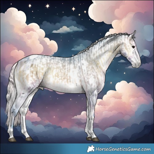 Horse Color:Watercolor Silver Brown Onyx Tobiano Appaloosa  and Gray Watercolor Silver Buckskin Onyx Tobiano Appaloosa 