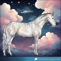 Horse Color:Watercolor Silver Brown Onyx Tobiano Appaloosa and Gray Watercolor Silver Buckskin Onyx Tobiano Appaloosa