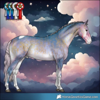 Horse Color:Watercolor Silver Brown Onyx Tobiano Varnish  and Gray Watercolor Silver Buckskin Onyx Tobiano Varnish 