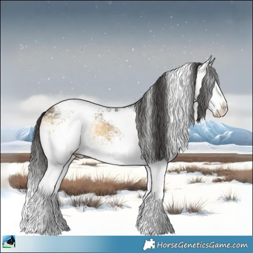 Horse Color:White Spotted Buckskin Ice Onyx Tobiano 