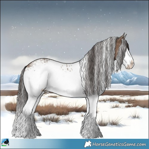 Horse Color:White Spotted Liver Red Dun Sabino 