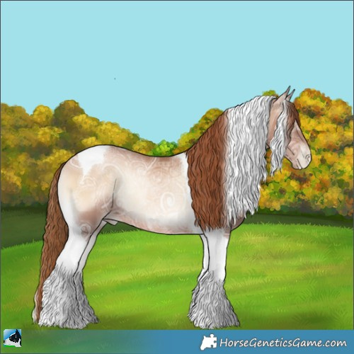 Horse Color:Red Onyx Ice Pearl Tobiano Rabicano 