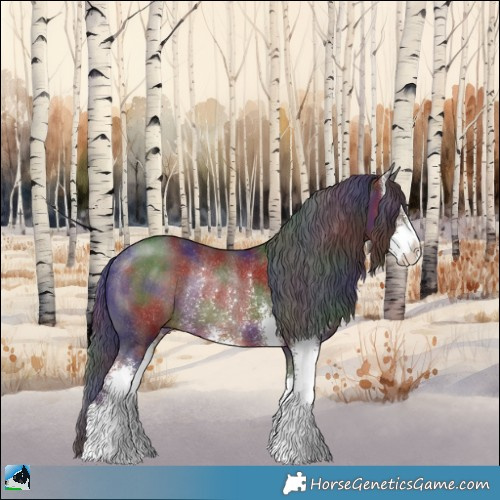 Horse Color:Nacre Liver Chestnut Sabino Rabicano 