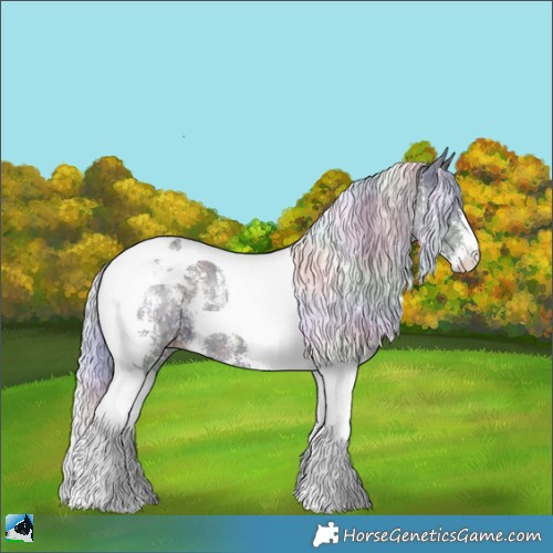 Horse Color:Nacre Silver Black Chinchilla Ice Sabino Tobiano Rabicano 