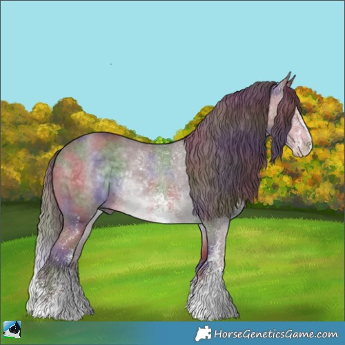 Horse Color:Nacre Chocolate Brown Chinchilla Sabino Rabicano 