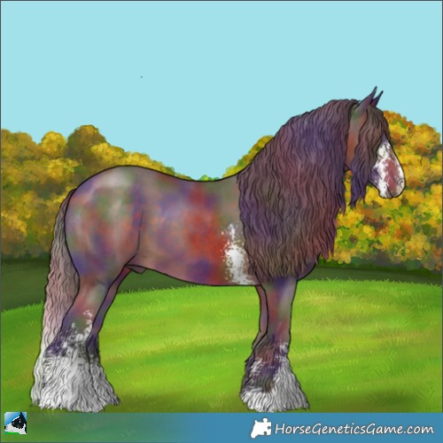 Horse Color:Nacre Chocolate Brown Sabino 