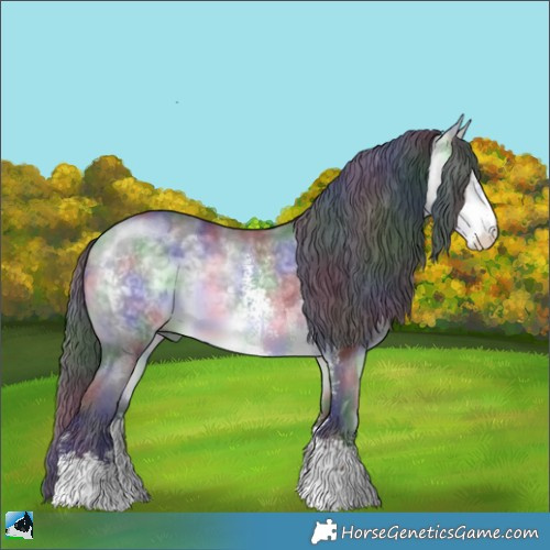 Horse Color:Nacre Buckskin Chinchilla Sabino 