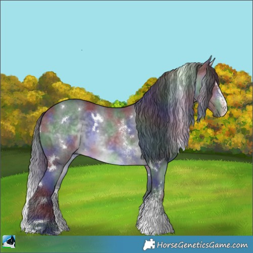 Horse Color:Nacre White Spotted Brown Chinchilla Sabino 