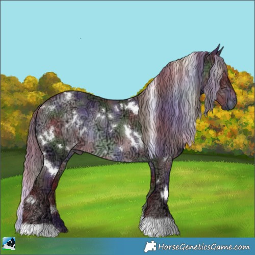 Horse Color:Nacre White Spotted Chocolate Brown Chinchilla Ice Rabicano 