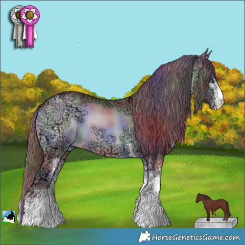 Horse Color:Nacre White Spotted Chocolate Brown Chinchilla Ice Onyx Rabicano 
