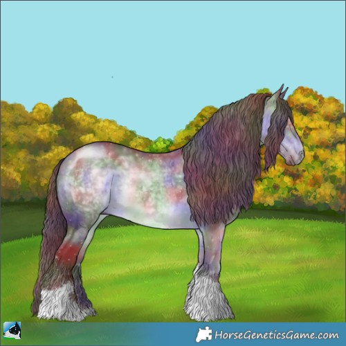Horse Color:Nacre Chocolate Brown Chinchilla Tobiano Rabicano 